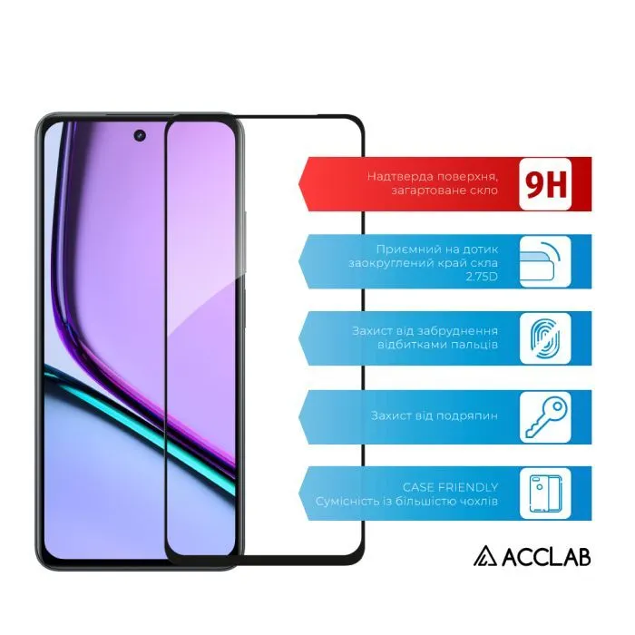 Скло захисне ACCLAB Full Glue ESD Realme C71 Black (1283126627293) зображення 3