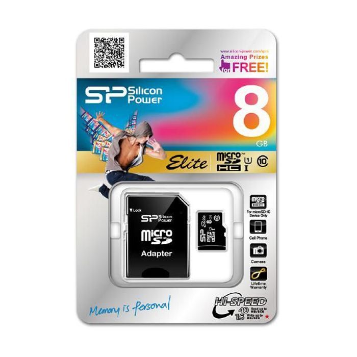 Карта памяти Silicon Power 8Gb microSDHC class 10 (SP008GBSTHBU1V10SP) изображение 2