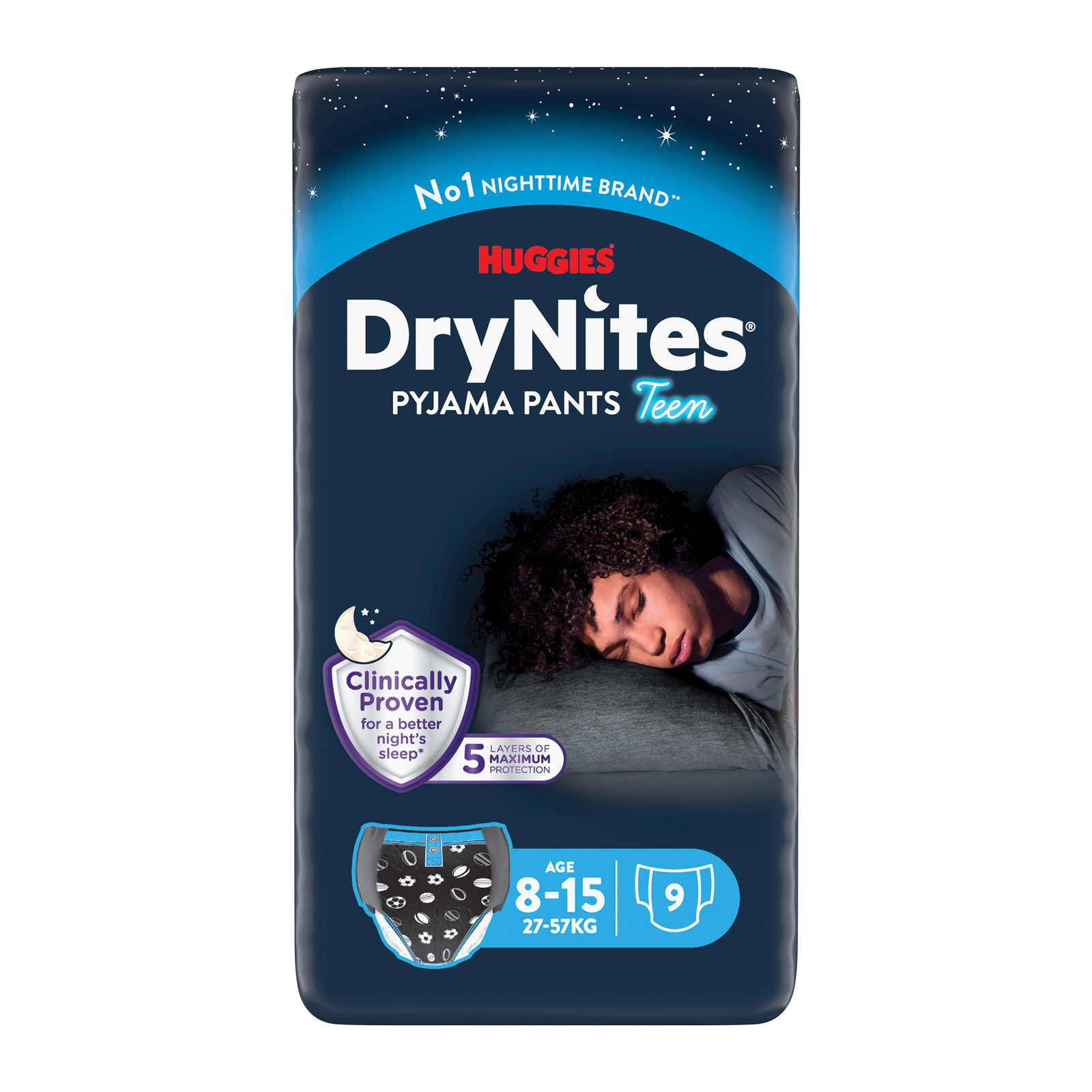 Підгузки Huggies DryNites для хлопчиків 8-15 років 9 шт (5029053527598)