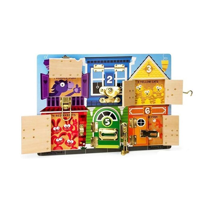 Развивающая игрушка Melissa&Doug Деревянная доска с задвижками (MD13785) изображение 3