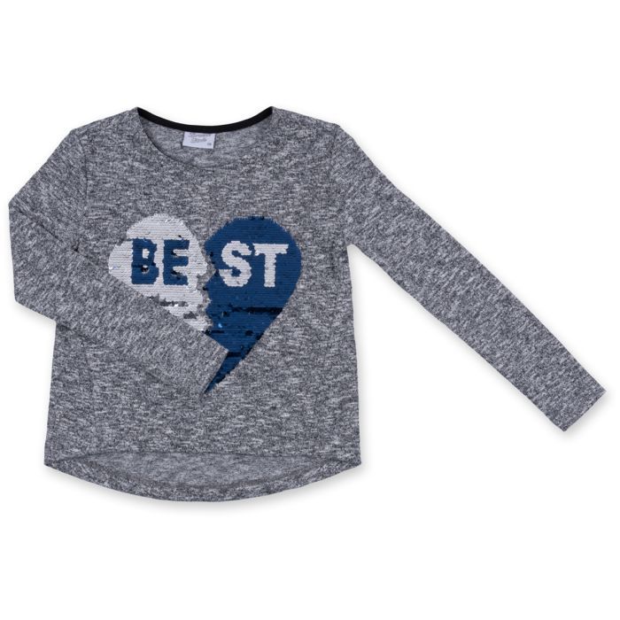Кофта дитяча Breeze з аплікацією з паєток "BEST" (1257_1-116G-gray blue)