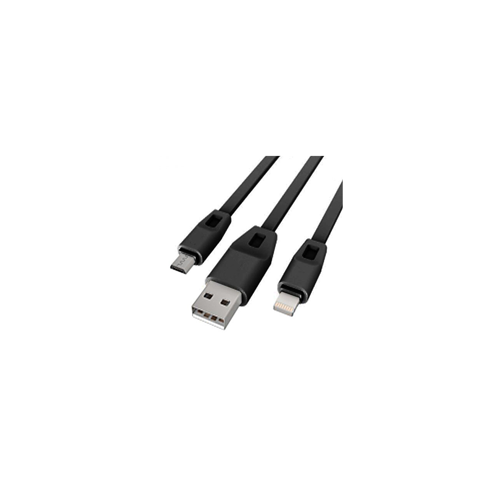 Дата кабель USB 2.0 - Micro USB/Lightning 2А (DR-1622) (Black) 1,0м Drobak (219093)