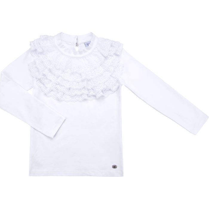 Кофта дитяча Breeze з мереживним коміром (9269-140G-white)