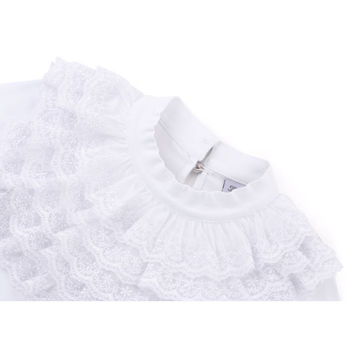 Кофта дитяча Breeze з мереживним коміром (9269-140G-white) зображення 3
