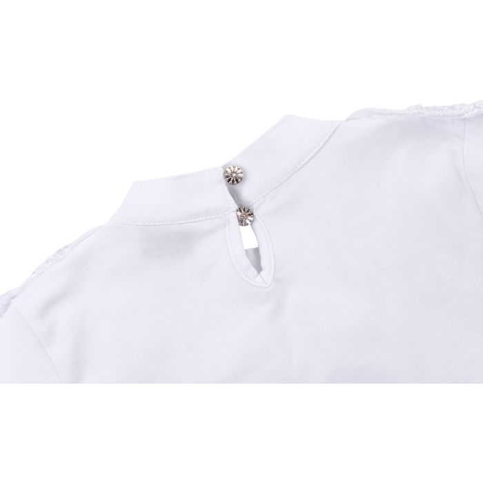 Кофта дитяча Breeze з мереживним коміром (9269-140G-white) зображення 5