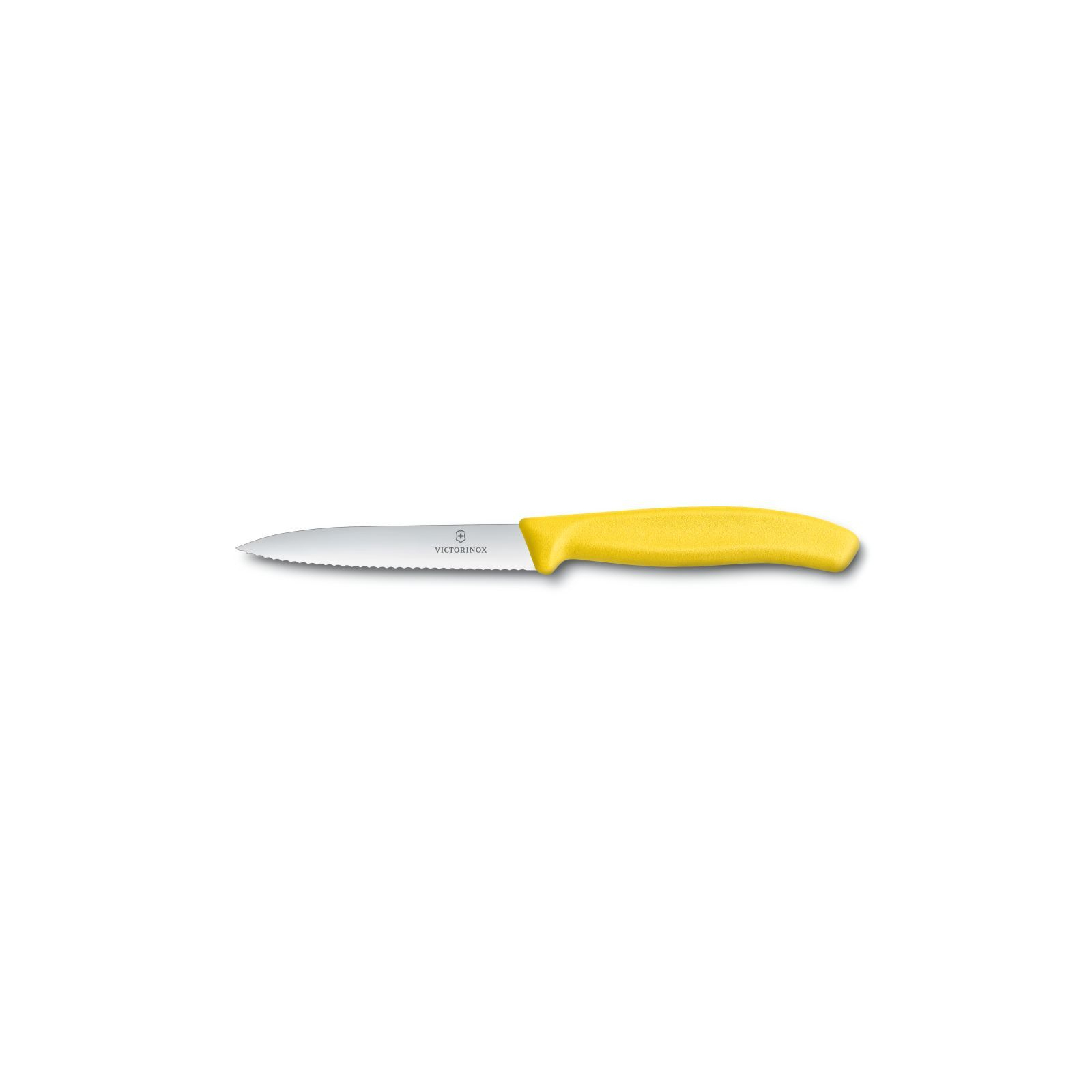 Кухонний ніж Victorinox SwissClassic для нарезки 10 см, волнистое лезвие, желтый (6.7736.L8)