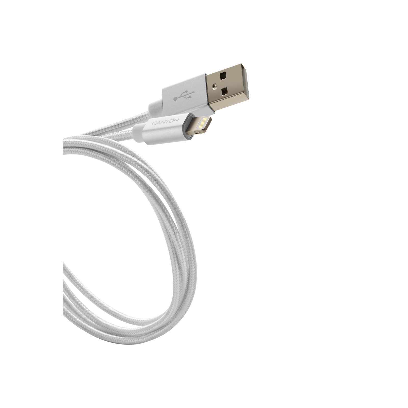 Дата кабель USB 2.0 AM to Lightning 1.0m MFI Dark gray Canyon (CNS-MFIC3DG) зображення 4