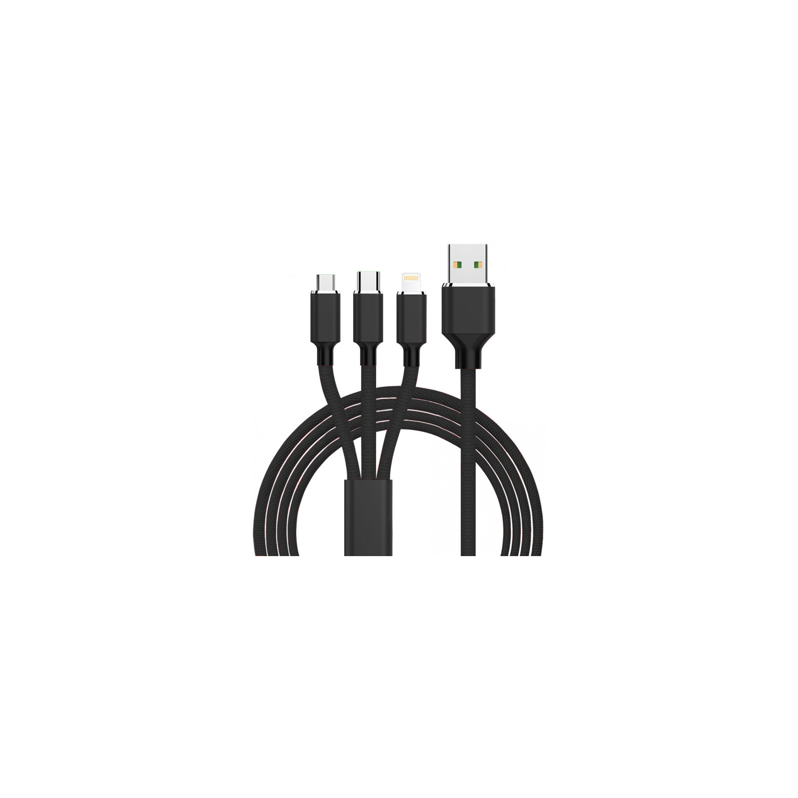 Дата кабель USB 2.0 AM to Lightning + Micro 5P + Type-C 1.2m black XoKo (SC-330-BK)