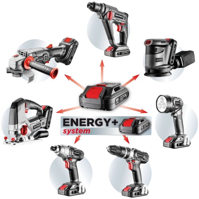 Шуруповерт Graphite Energy + SET, 18В, 2х2.0 Ач, 109ед. кейс (58G022-PS15) зображення 11