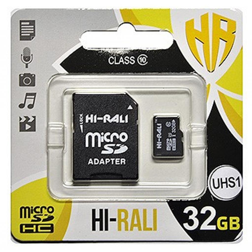 Карта памяти Hi-Rali 32GB microSDHC class 10 UHS-I U3 (HI-32GBSD10U3-01)
