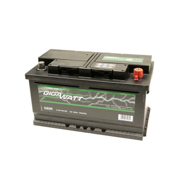 Аккумулятор автомобильный GigaWatt 80А (0185758006) изображение 2
