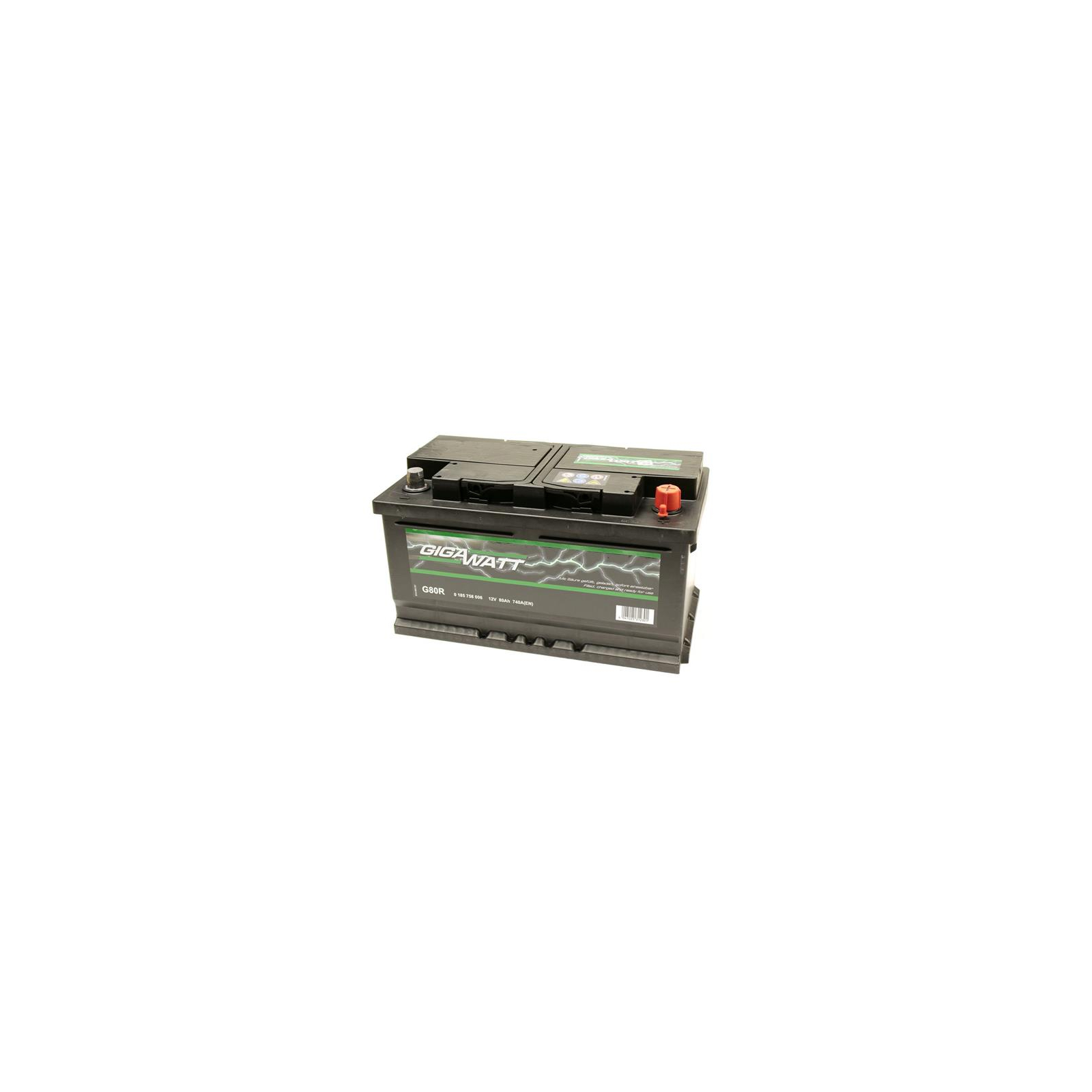 Акумулятор автомобільний GigaWatt 80А (0185758006) зображення 2