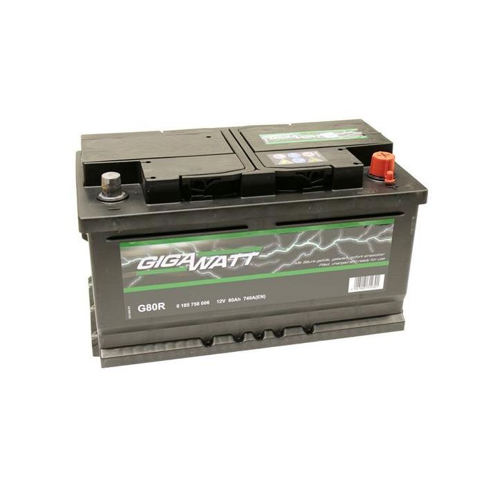 Аккумулятор автомобильный GigaWatt 80А (0185758006) изображение 3