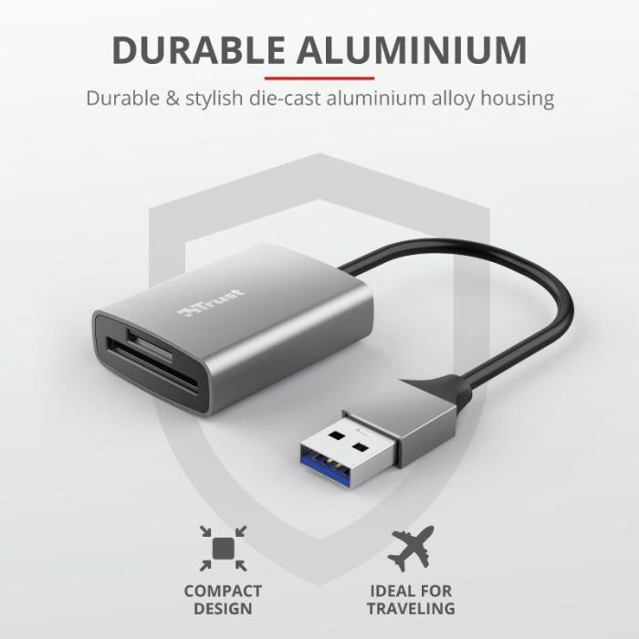 Считыватель флеш-карт Trust DALYX FAST USB 3.2 ALUMINIUM (24135_TRUST) изображение 8