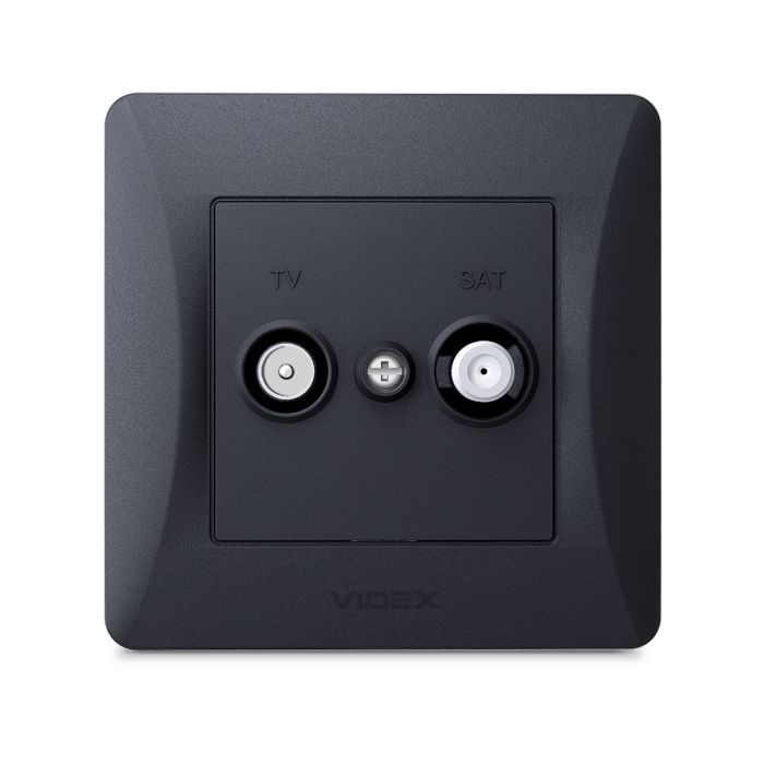ТВ розетка Videx BINERA TV+SAT конечная черный графит (VF-BNSK2TVSATE-BG) изображение 2