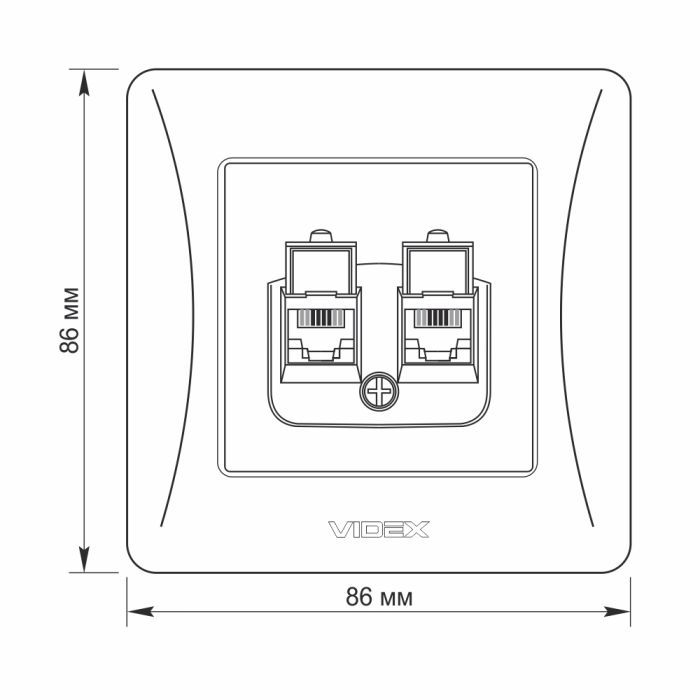 Телефонная розетка Videx BINERA CAT3+CAT3 двойная черн (VF-BNSK2TF3-BG) изображение 6