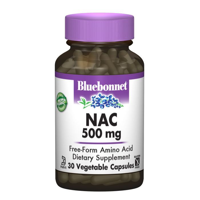 Амінокислота Bluebonnet Nutrition NAC (N-Ацетил-L-Цистеин) 500мг, 30 гелевих капсул (BLB0062)