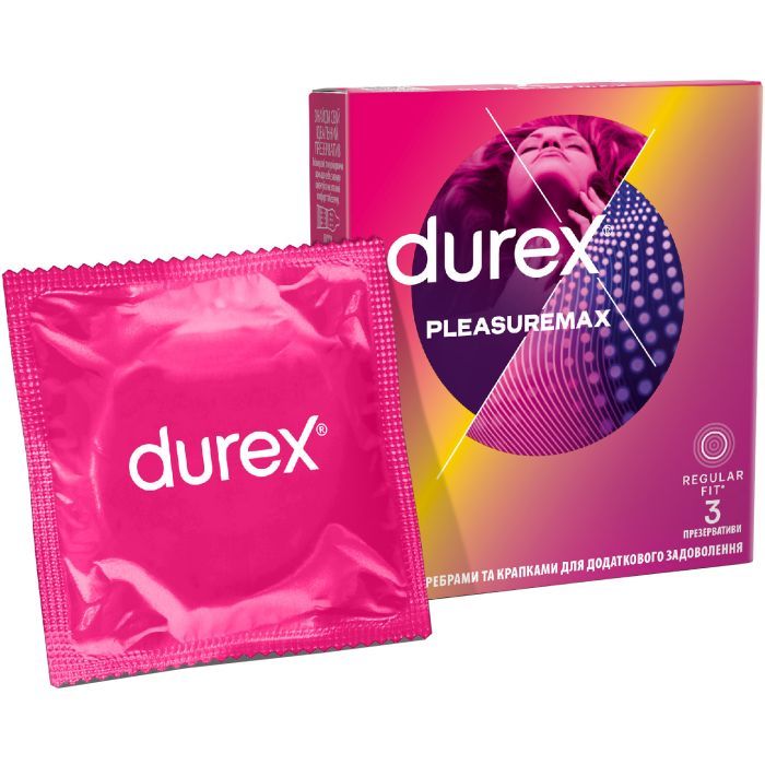 Презервативы Durex Pleasuremax с силиконовой смазкой с ребрами и точками 12 шт. (5038483204016)