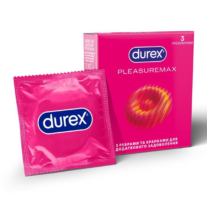 Презервативы Durex Pleasuremax с силиконовой смазкой с ребрами и точками 12 шт. (5038483204016)