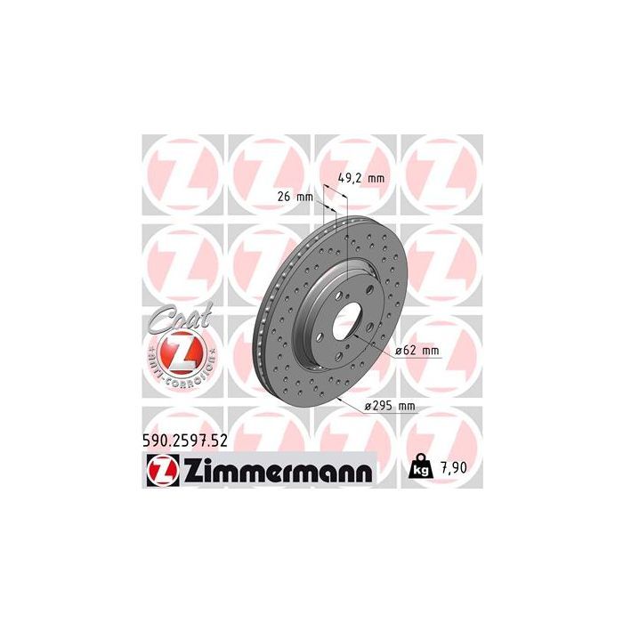 Тормозной диск ZIMMERMANN 590.2597.52
