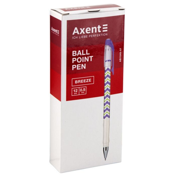Ручка шариковая Axent Breeze синияя 0.5 мм Корпус ассорти (AB1049-07-A) изображение 2