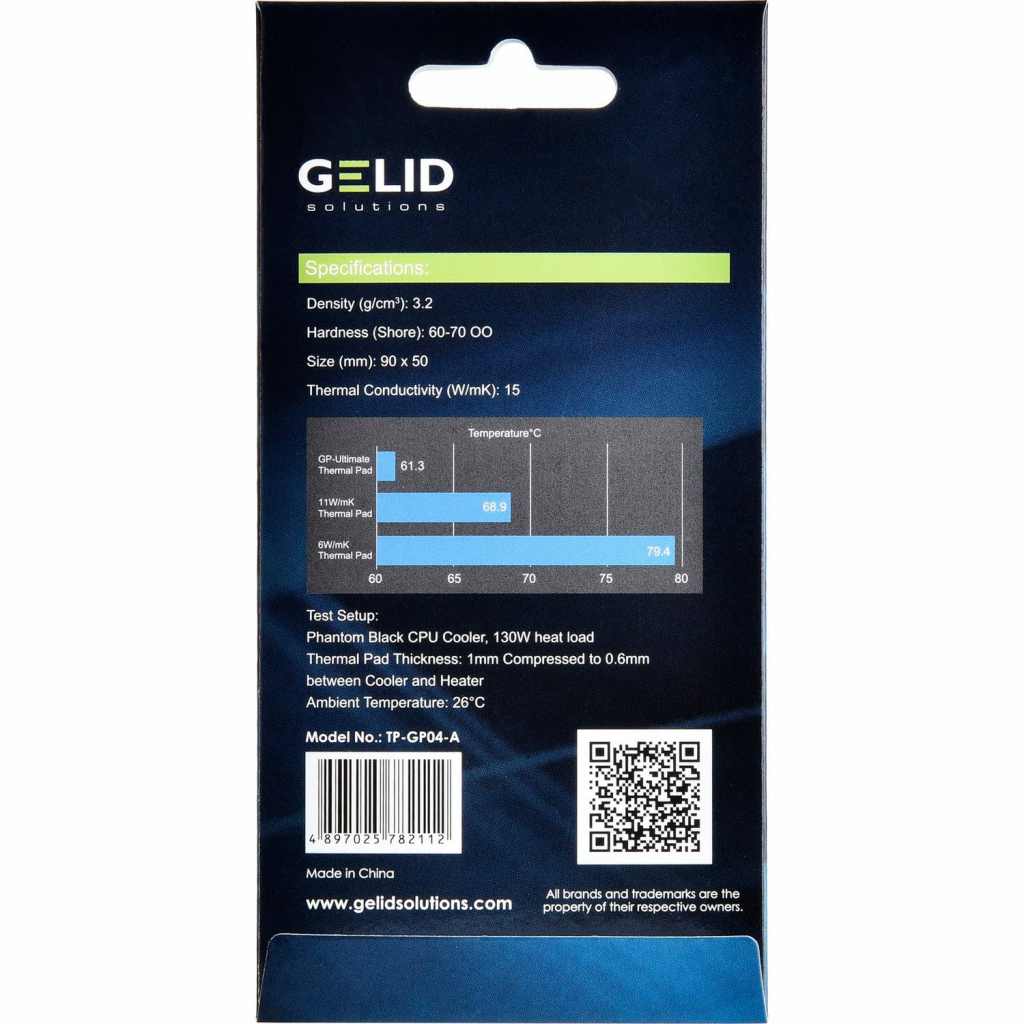 Термопрокладка Gelid Solutions GP-Ultimate Thermal Pad 90x50x3 mm (TP-GP04-E) зображення 4