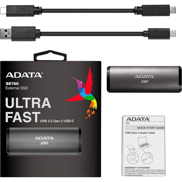 Накопичувач SSD USB 3.2 256GB ADATA (ASE760-256GU32G2-CTI) зображення 6