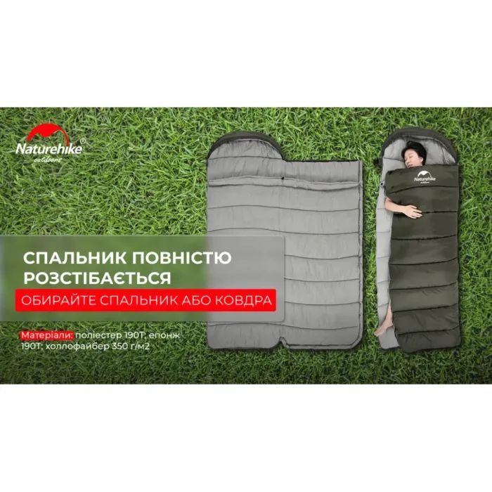 Спальный мешок Naturehike U350 NH20MSD07 Hollow Cotton Left Brown (6927595767221-L) изображение 12