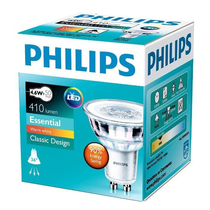 Лампочка Philips Essential LED 4.6-50W GU10 830 36D (929001218108) зображення 2