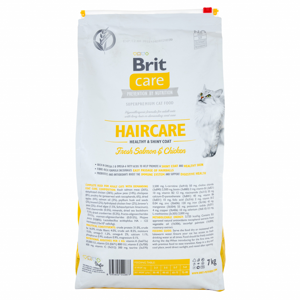 Сухий корм для кішок Brit Care Cat GF Haircare Healthy and Shiny Coat 7 кг (8595602540877) зображення 2