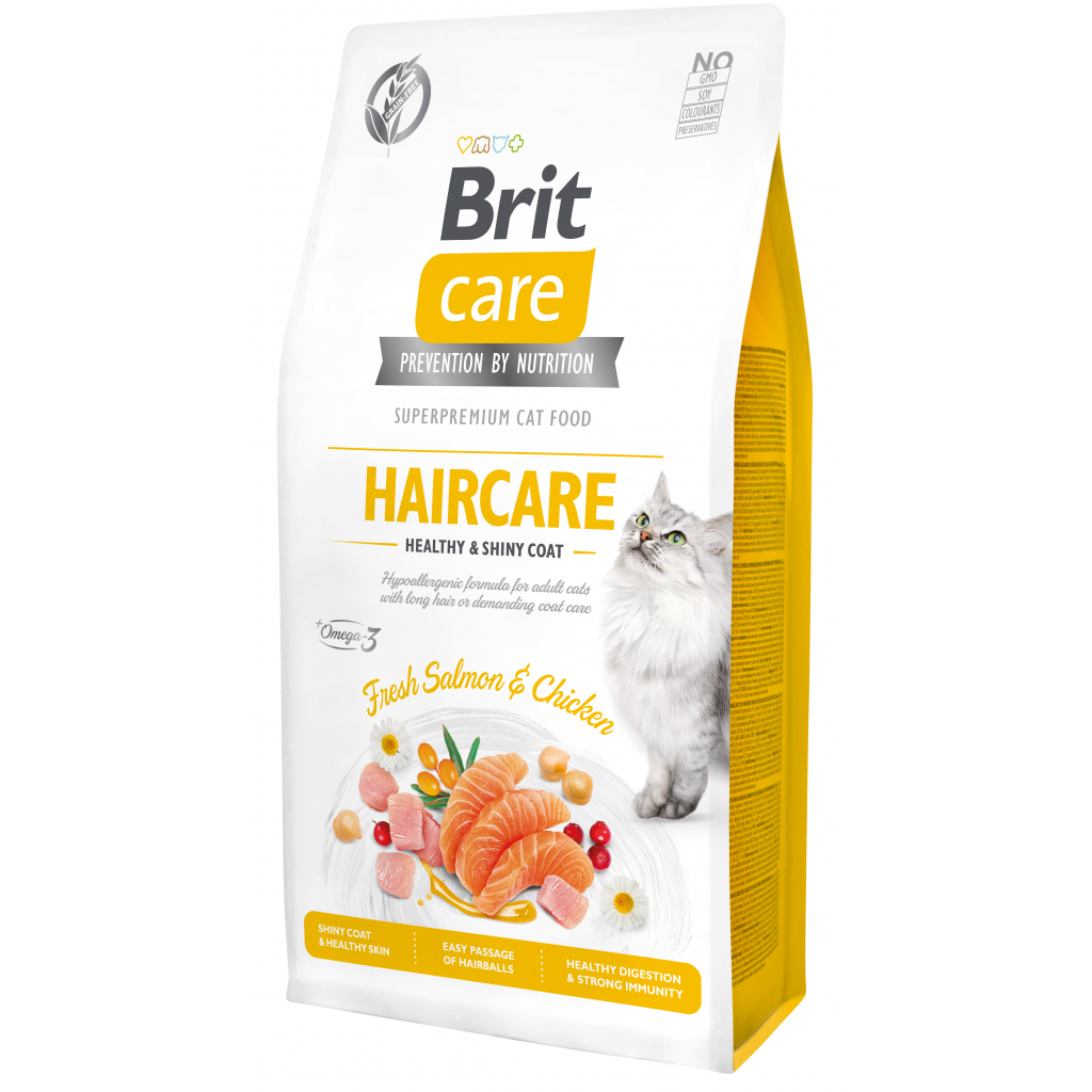 Сухий корм для кішок Brit Care Cat GF Haircare Healthy and Shiny Coat 400 г (8595602540891)