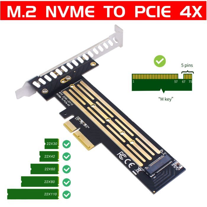 Контроллер Dynamode M.2 SSD NVMe M-Key to PCI-E 3.0 x4/ x8/ x16, full profile br (PCI-Ex4- M.2 M-key) изображение 2