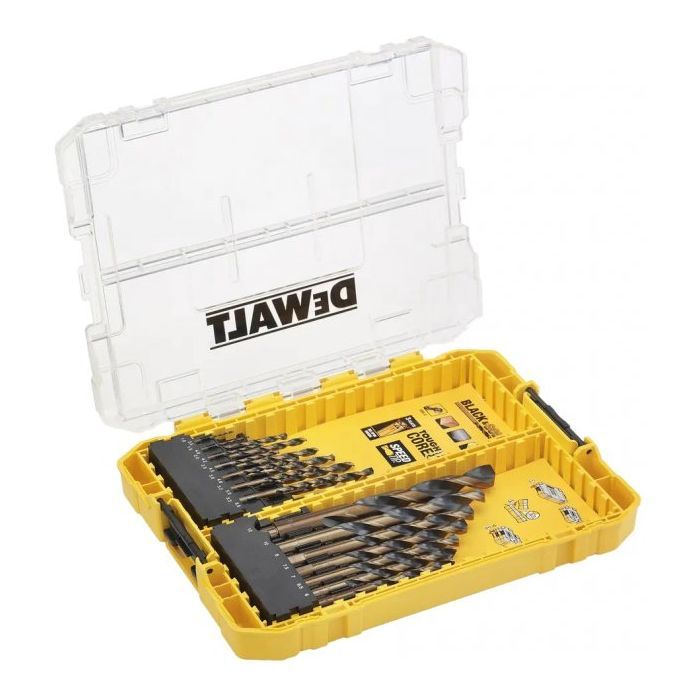 Набор сверл DeWALT по металлу Black&Gold HSS-G, 21 шт, кейс ToughCase (DT70755)