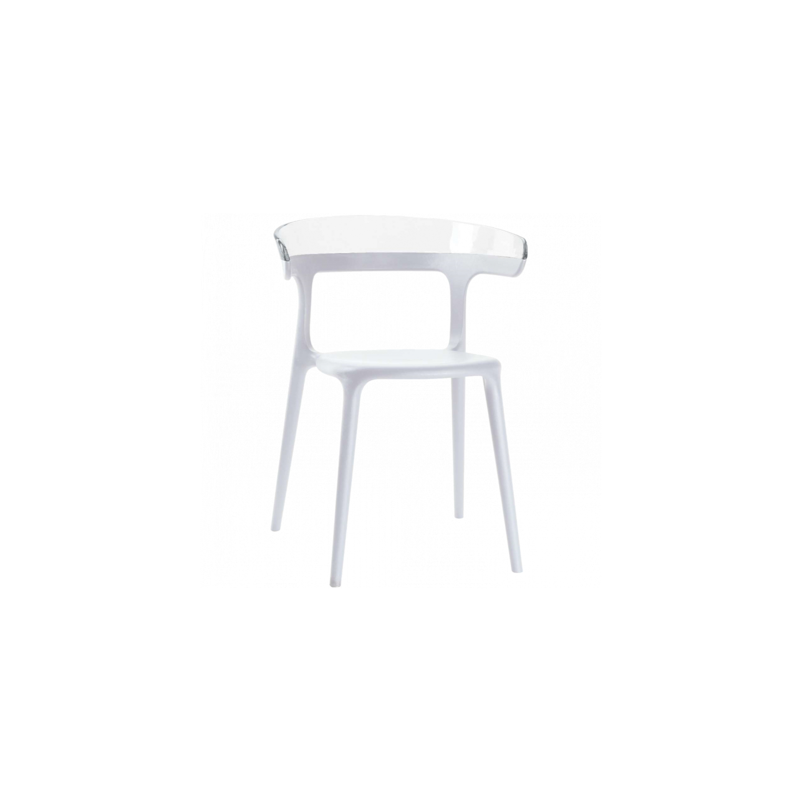 Кухонный стул PAPATYA luna stripe, сиденье белое, верх белый (2336)