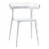 Кухонный стул PAPATYA luna белое, верх прозрачно-чистый (2332)