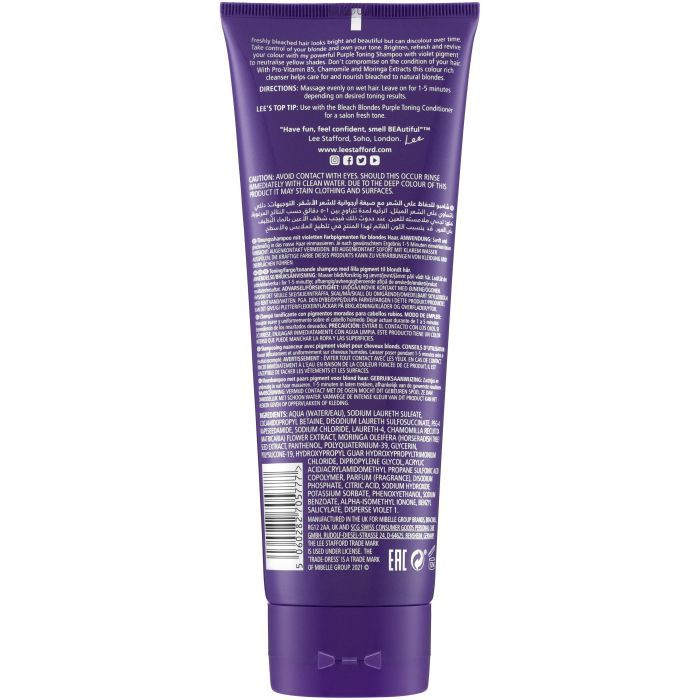 Шампунь Lee Stafford Bleach Blondes Purple Toning для осветленных волос 250 мл (5060282705777) изображение 2