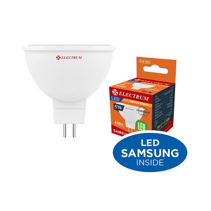 Лампочка Electrum MR16 5W PA LR-10 GU5.3 3000K (A-LR-1432)