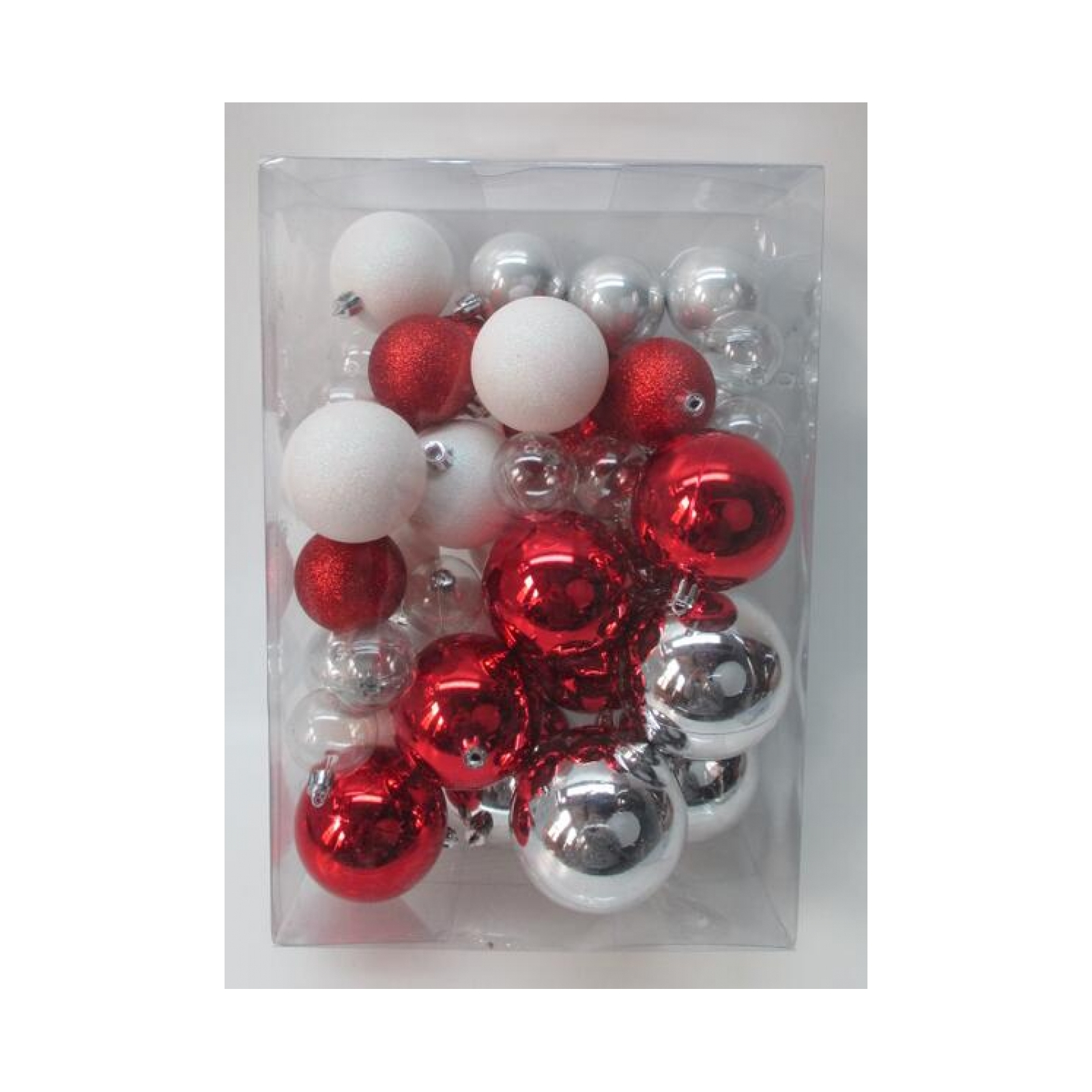 Елочная игрушка Novogod`ko набор шаров №2, 39 шт, красный/белый (974439)