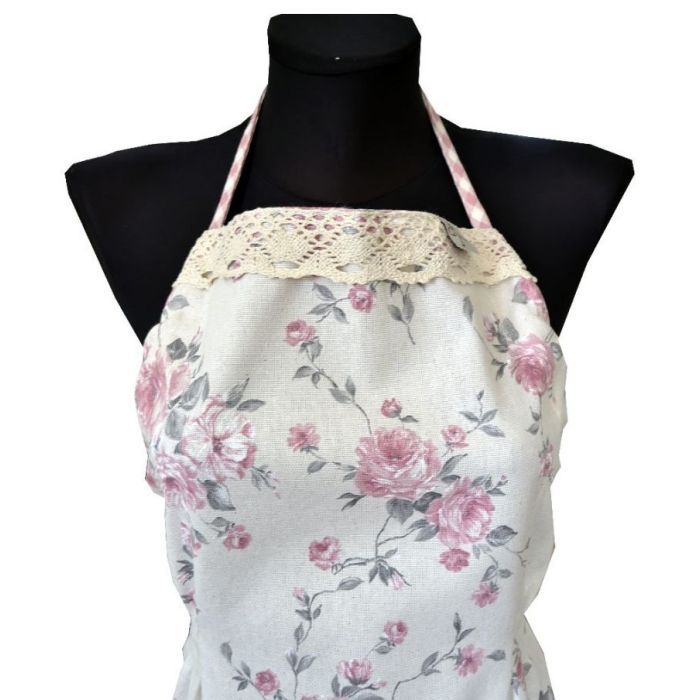 Фартук Прованс Bella Розовая клеточка/Розы с кружевом (4823093416970) изображение 2