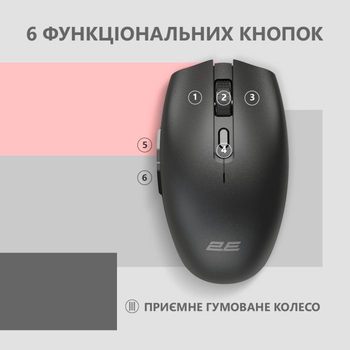 Мышка 2E MF2030 Rechargeable Wireless Black (2E-MF2030WB) изображение 4