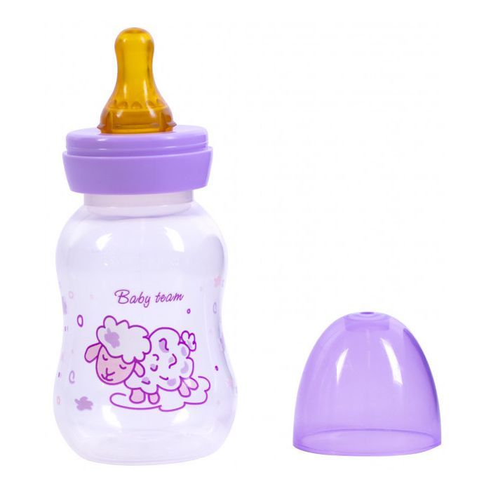 Бутылочка для кормления Baby Team с латексной соской Овечка, 125 мл (1300_овечка) изображение 2