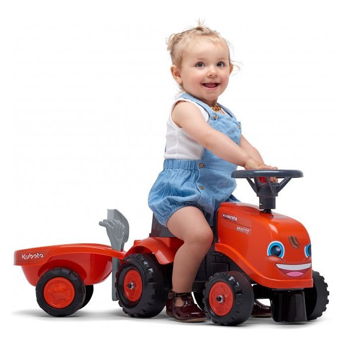 Чудомобіль Falk Kubota трактор з причепом Жовтогарячий (260C) зображення 2
