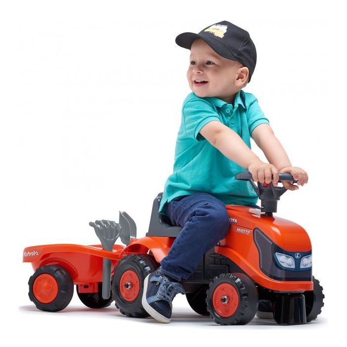 Чудомобіль Falk Kubota трактор з причепом Жовтогарячий (260C) зображення 3
