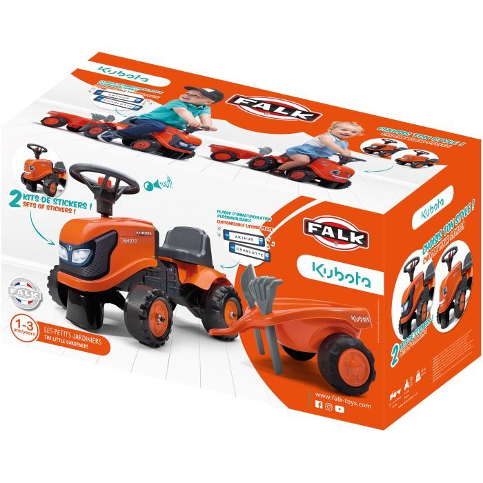 Чудомобіль Falk Kubota трактор з причепом Жовтогарячий (260C) зображення 4
