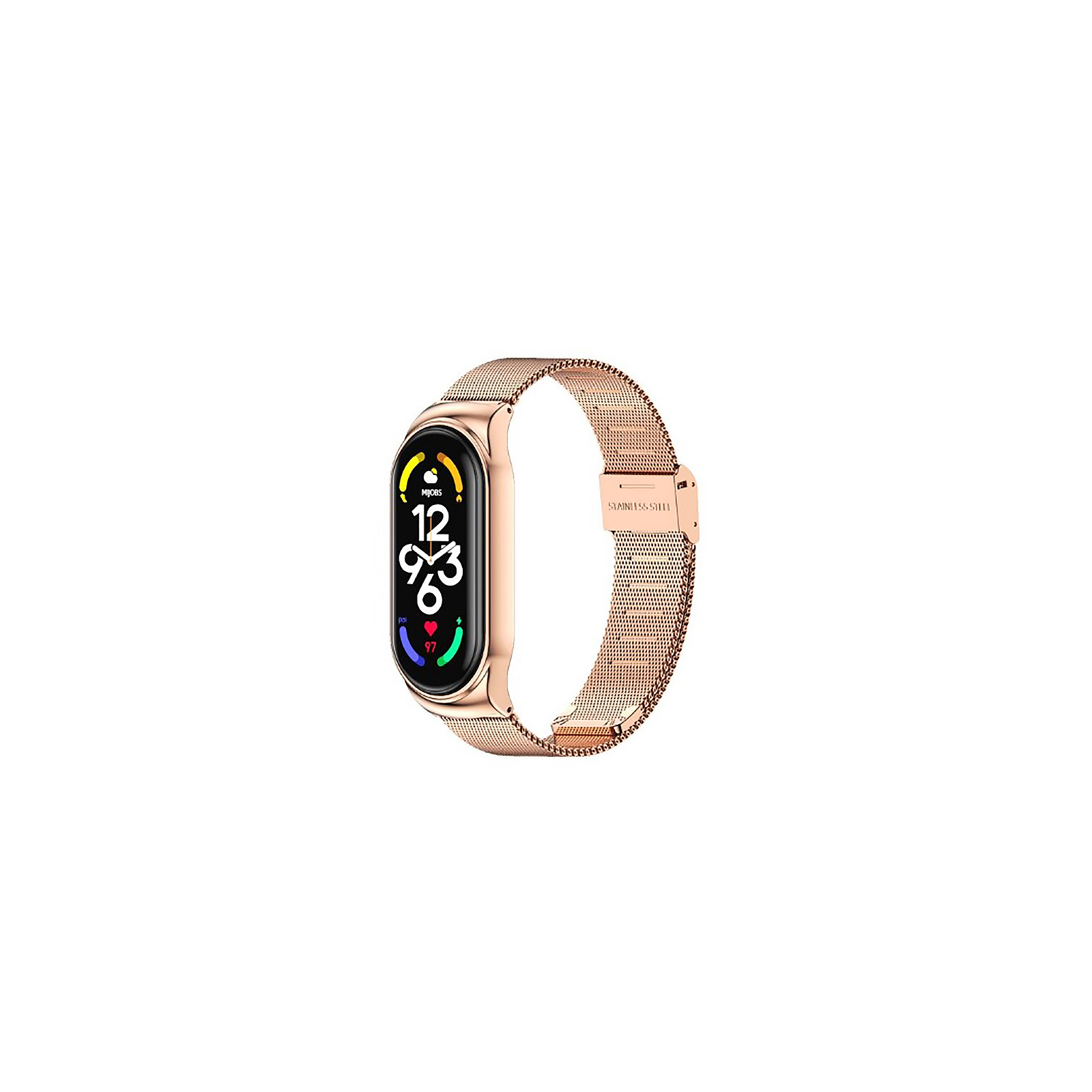 Ремешок для фитнес браслета BeCover Metal для Xiaomi Mi Smart Band 7 Rose Gold (707496)