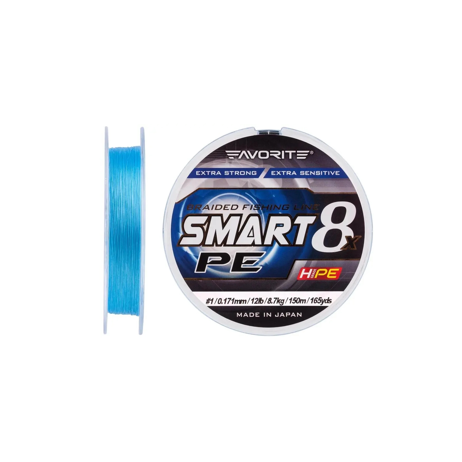Шнур Favorite Smart PE 8x 150м 1.0/0.171mm 12lb/8.7kg Sky Blue (1693.10.73) изображение 2