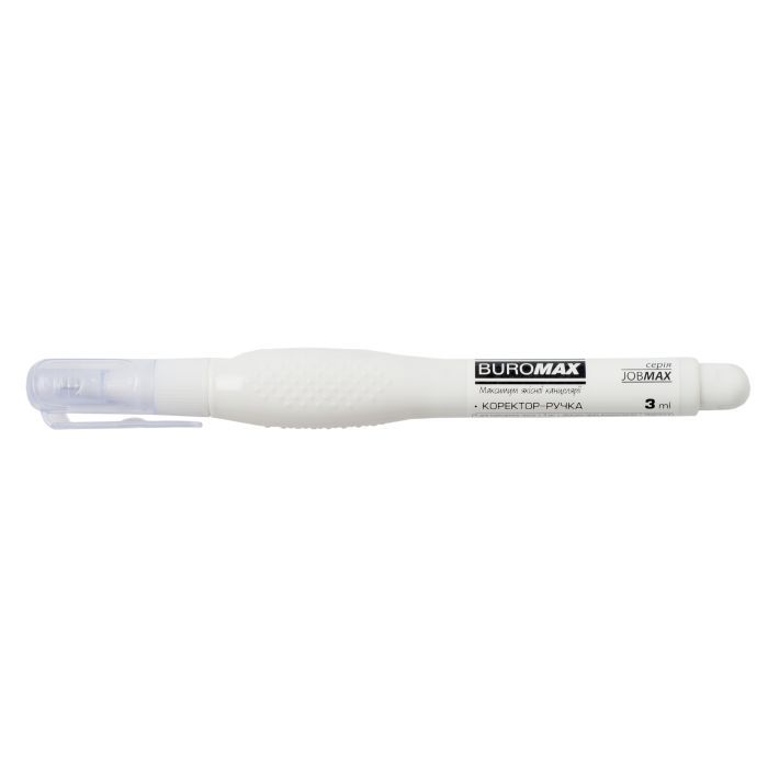 Корректор Buromax ручка 3 мл Jobmax, спиртовая основа, металлический наконечник (BM.1050) изображение 2