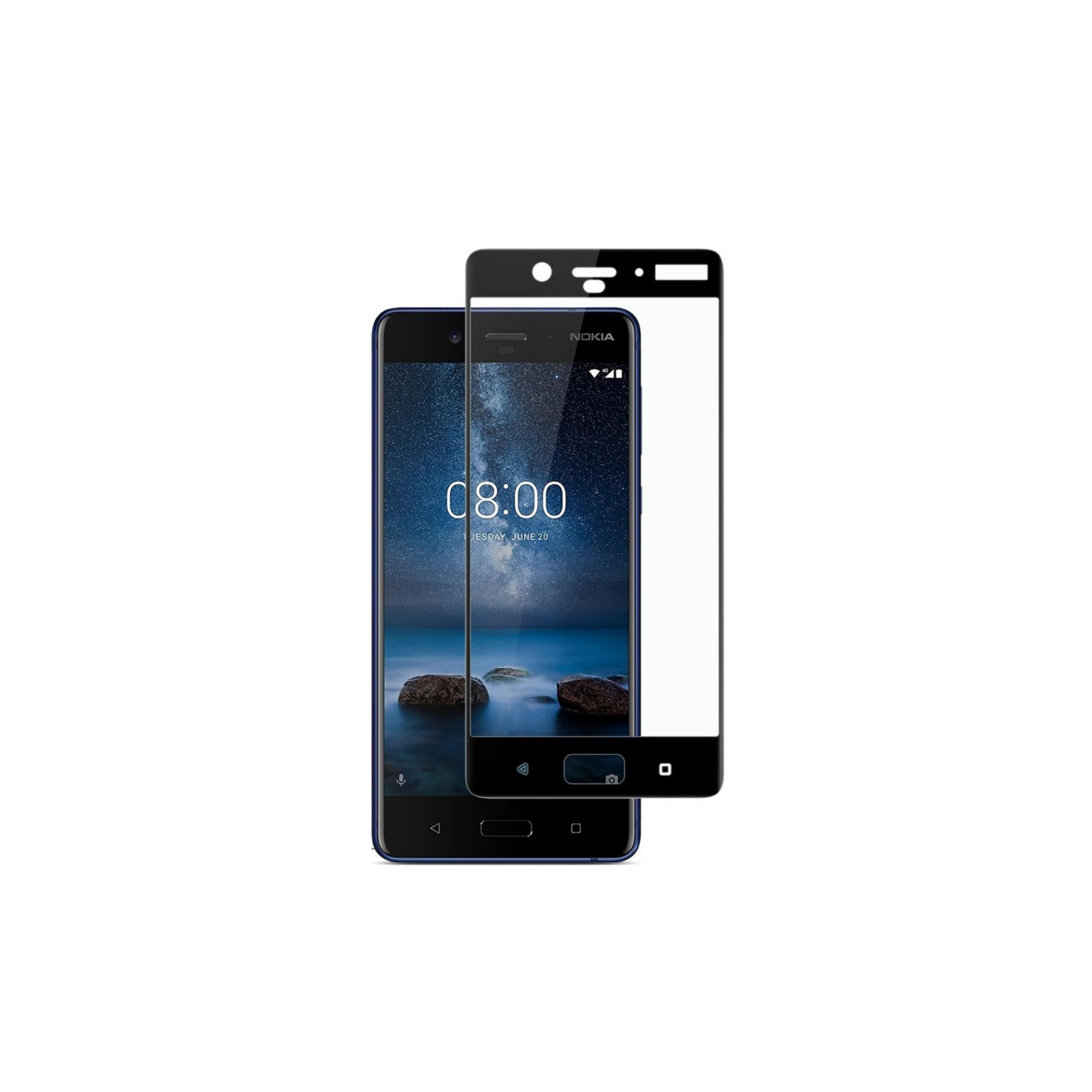 Скло захисне PowerPlant Full screen Nokia 8 Black (GL605224)
