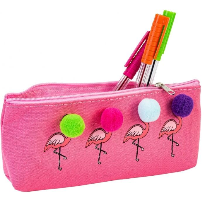 Пенал Cool For School з помпонами 1 відділення блакитний (CF87037) зображення 2