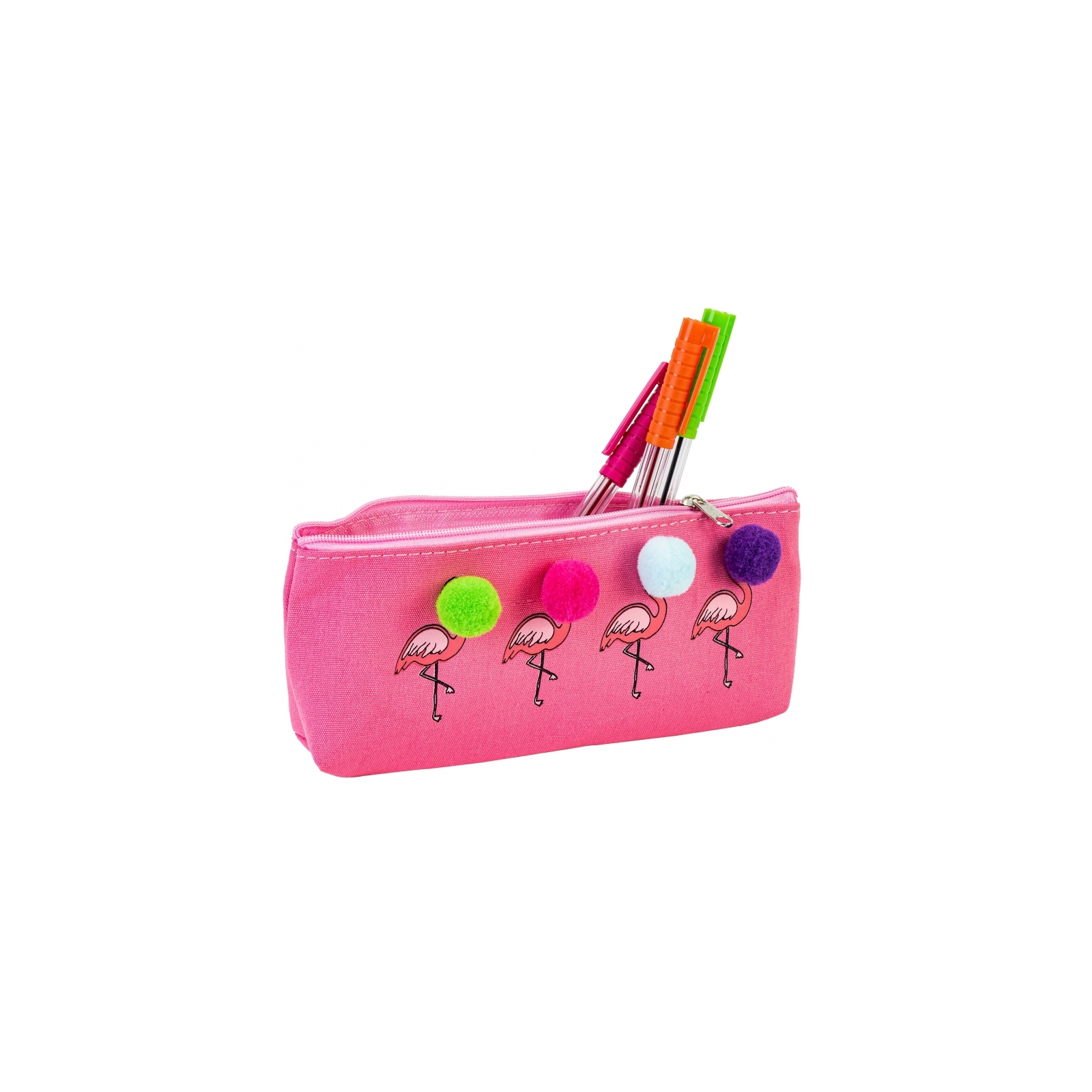 Пенал Cool For School з помпонами 1 відділення рожевий (CF87038) зображення 2